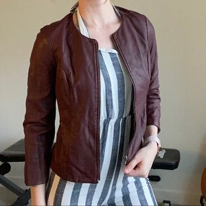 Limited leather jacket- maroon